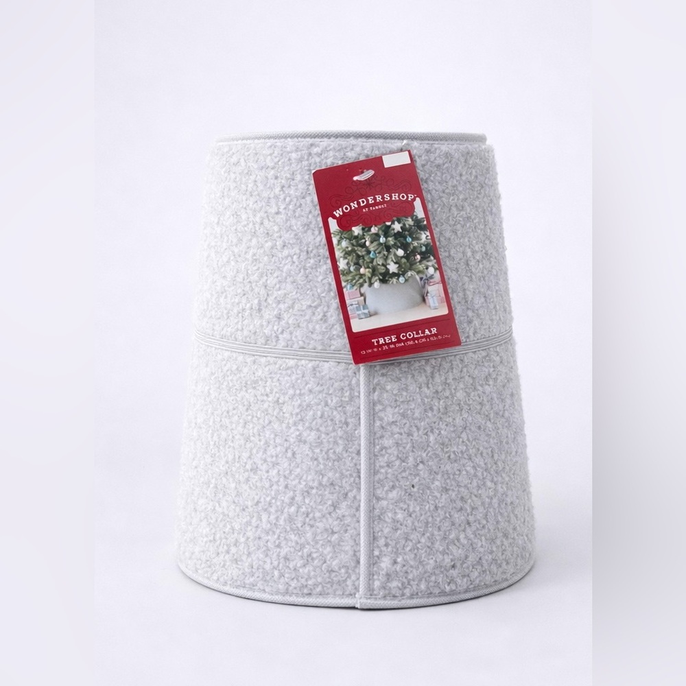 Wondershop Light Gray Boucle Tree Collar 12”x25” Christmas Tree Base Cover